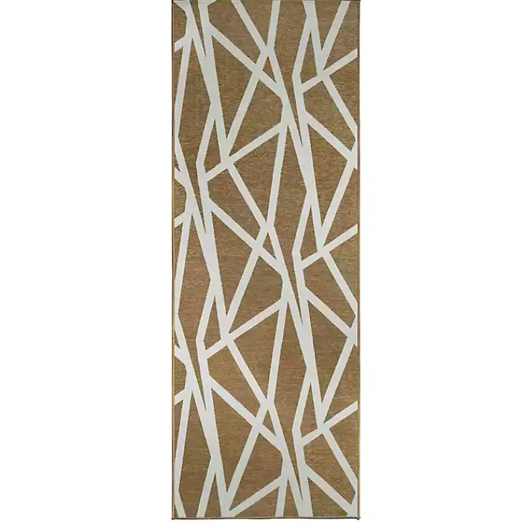 Area Rugs-Kirklands Home Camel Intersections Washable Runner, 2x7