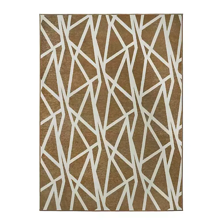Area Rugs-Kirklands Home Camel Intersections Washable Area Rug, 5x7