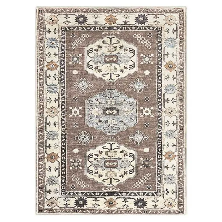 Area Rugs-Kirklands Home Coffee Shary Washable Area Rug, 5x7
