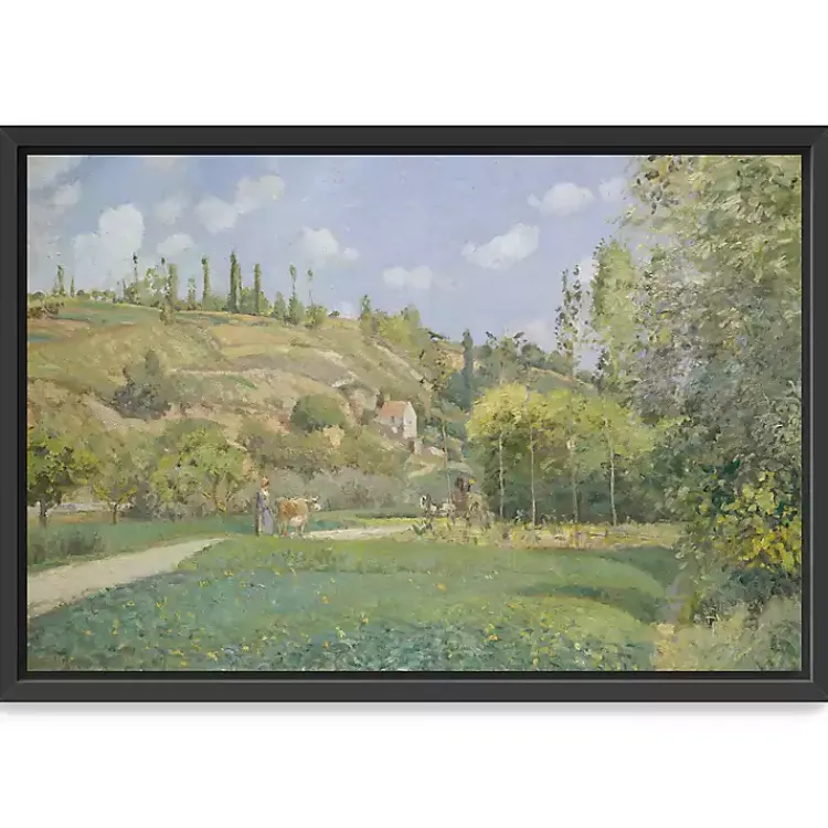 Canvas Art-Kirklands Home A Cowherd at Valhermeil Framed Canvas Art Print Green