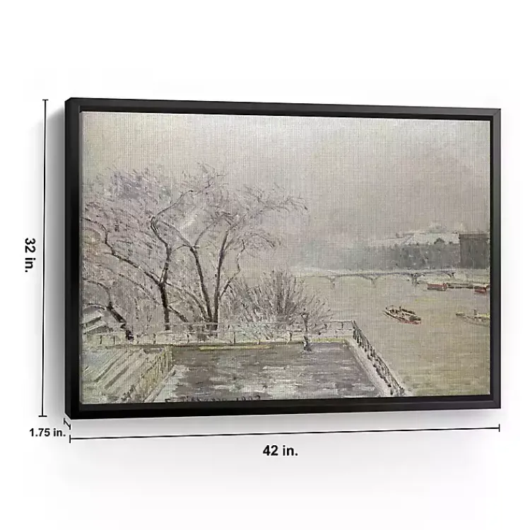 Canvas Art-Kirklands Home The Louvre Under Snow Framed Canvas Art Print White