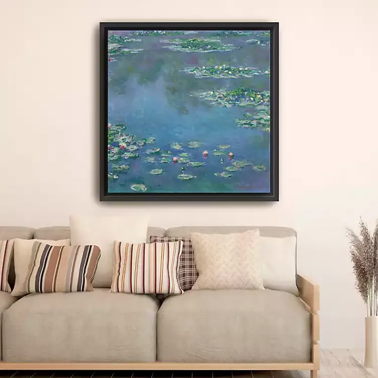 Canvas Art-Kirklands Home Water Lilies 1906 Framed Canvas Art Print Blue