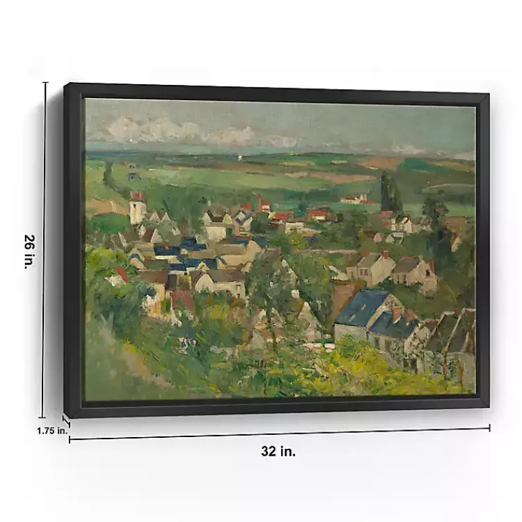 Canvas Art-Kirklands Home Auvers, Panoramic View Framed Canvas Art Print Green