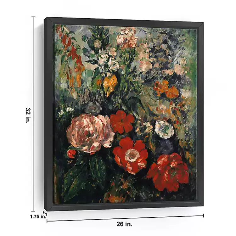 Canvas Art-Kirklands Home Flowers Paul Cezanne Framed Canvas Art Print Multi