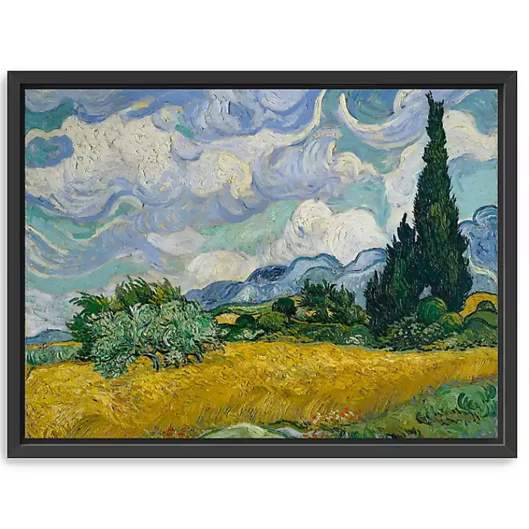Canvas Art-Kirklands Home Wheat Field with Cypresses Canvas Print, 42x32 in.