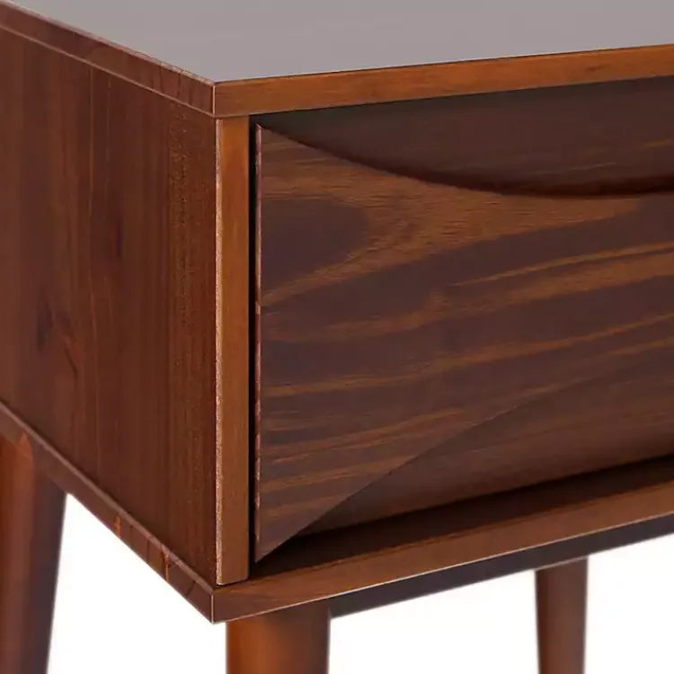 Nightstands-Kirklands Home Walnut Mid-Century Modern Nightstand Brown