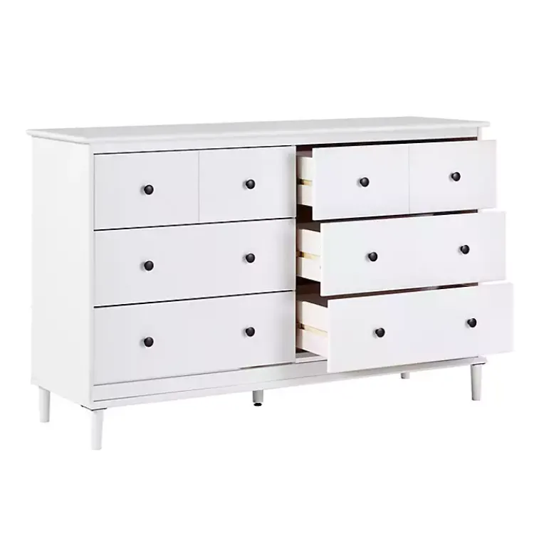 Dressers & Chests-Kirklands Home Pine 6-Drawer Modern Dresser White