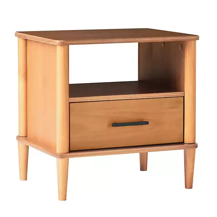 Nightstands-Kirklands Home Caramel Wood Cubby Nightstand Brown