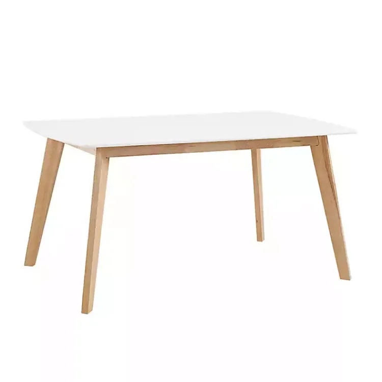 Dining Tables-Kirklands Home Two-Tone Mid-Century Modern Wood Dining Table White