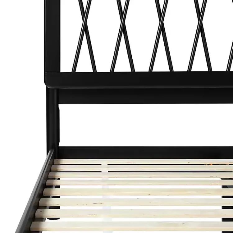 Beds & Headboards-Kirklands Home Wood Spindle Headboard Full Bed Black