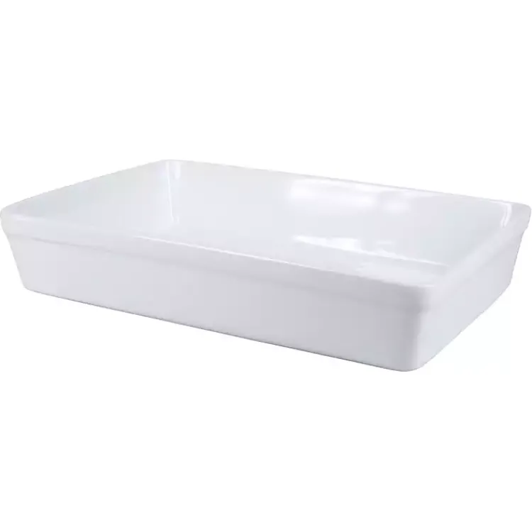 Bakeware & Cookware-Kirklands Home Ceramic Rectangular Baker White