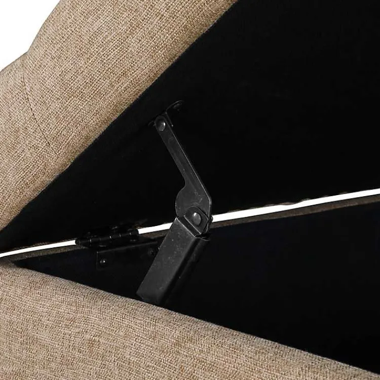 Benches & Ottomans-Kirklands Home Upholstered Ava Coffee Table Ottoman Tan