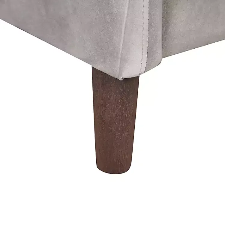 Sofas & Loveseats-Kirklands Home Velvet Upholstered Modern Loveseat Gray