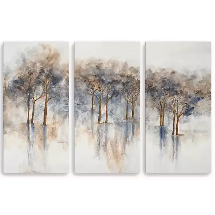 Canvas Art-Kirklands Home Misty Woods Canvas Art Prints, Set of 3 White