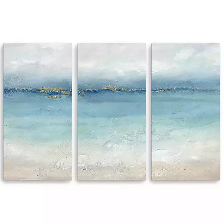 Canvas Art-Kirklands Home Serene Sea Landscape Canvas Art Prints, Set of 3 Blue