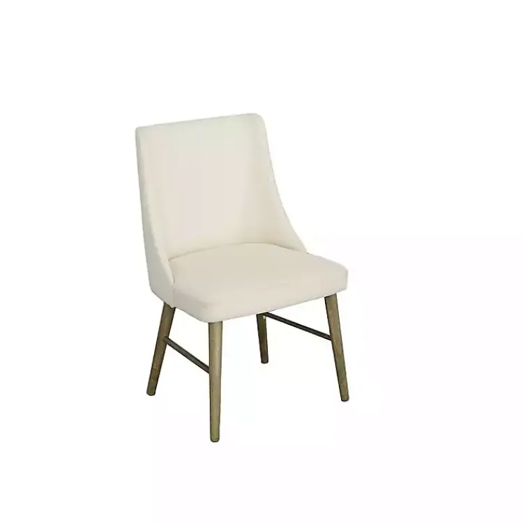 Dining Chairs-Kirklands Home Soft Alabaster Upholstered Dining Chairs, Set of 2 White