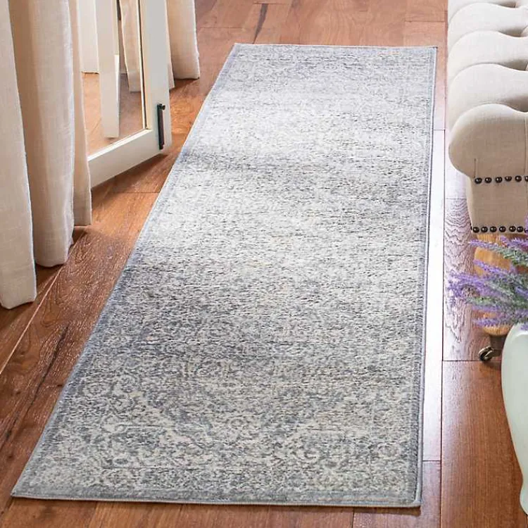 Area Rugs-Kirklands Home Brentwood Traditional Runner, 2x8 Gray