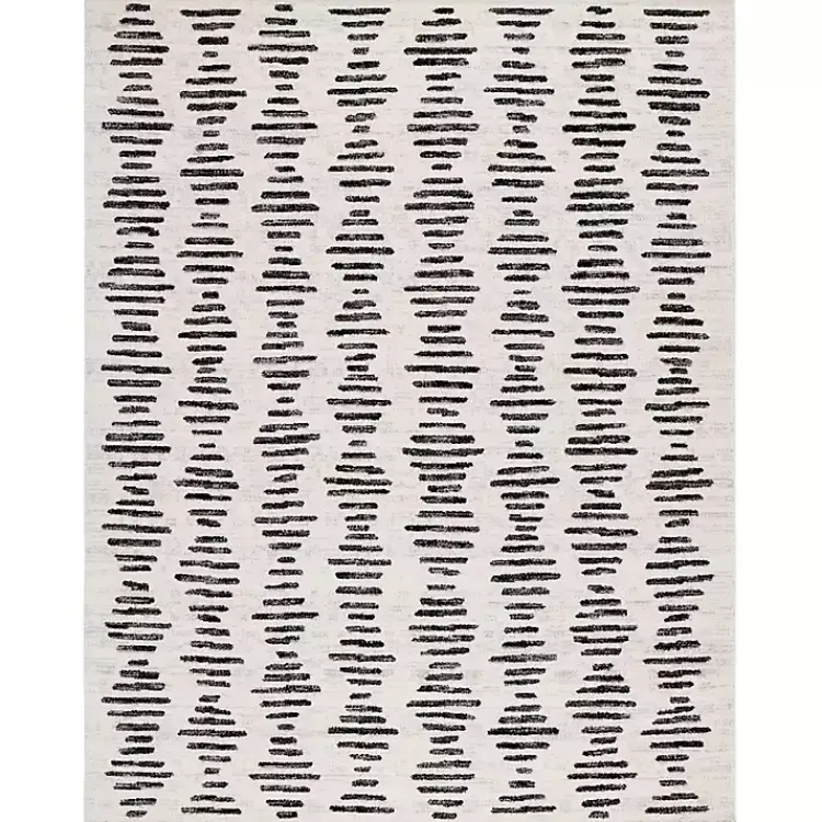 Area Rugs-Kirklands Home Black and Ivory Tulum Geometric Area Rug, 8x10