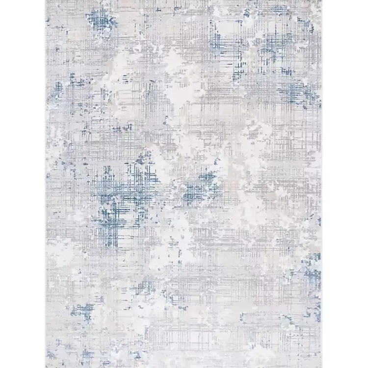 Area Rugs-Kirklands Home Gray and Blue Whisper Abstract Area Rug, 8x10