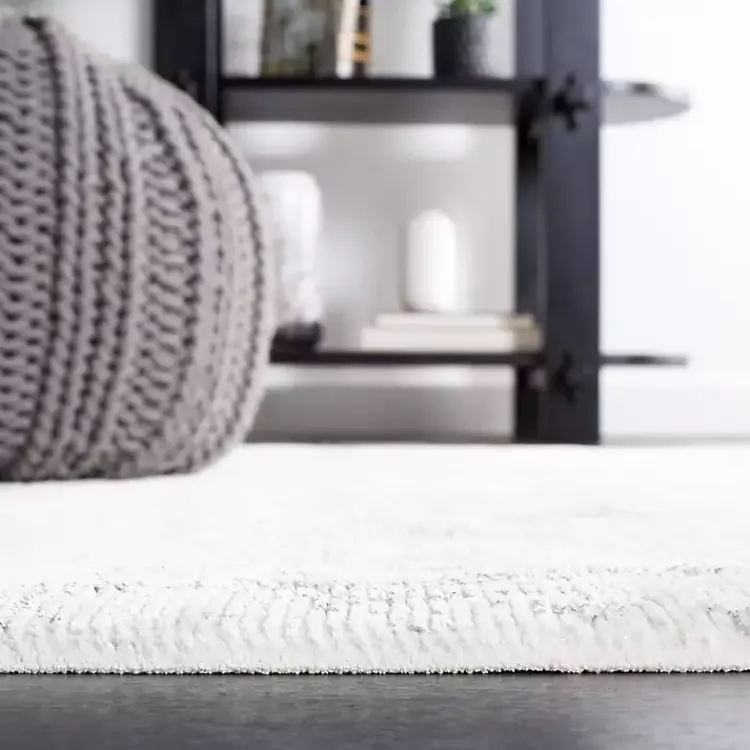 Area Rugs-Kirklands Home Gray and Ivory Whisper Abstract Area Rug, 5x7