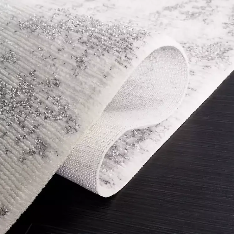 Area Rugs-Kirklands Home Gray and Ivory Whisper Abstract Area Rug, 5x7