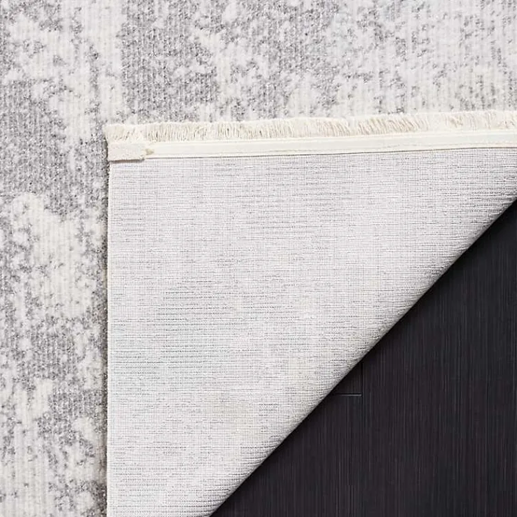 Area Rugs-Kirklands Home Gray and Ivory Whisper Abstract Area Rug, 5x7