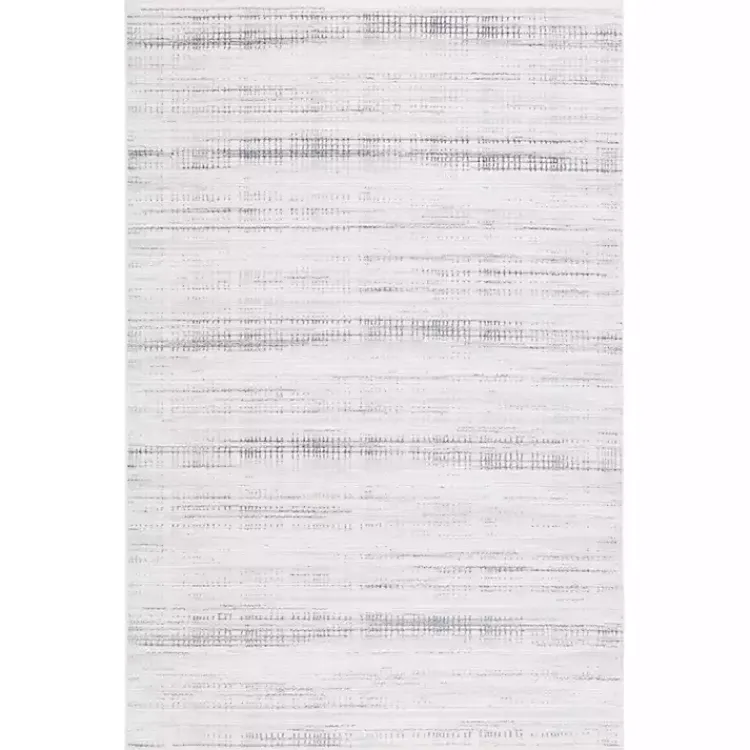 Area Rugs-Kirklands Home Gray and Ivory Whisper Striated Area Rug, 5x7