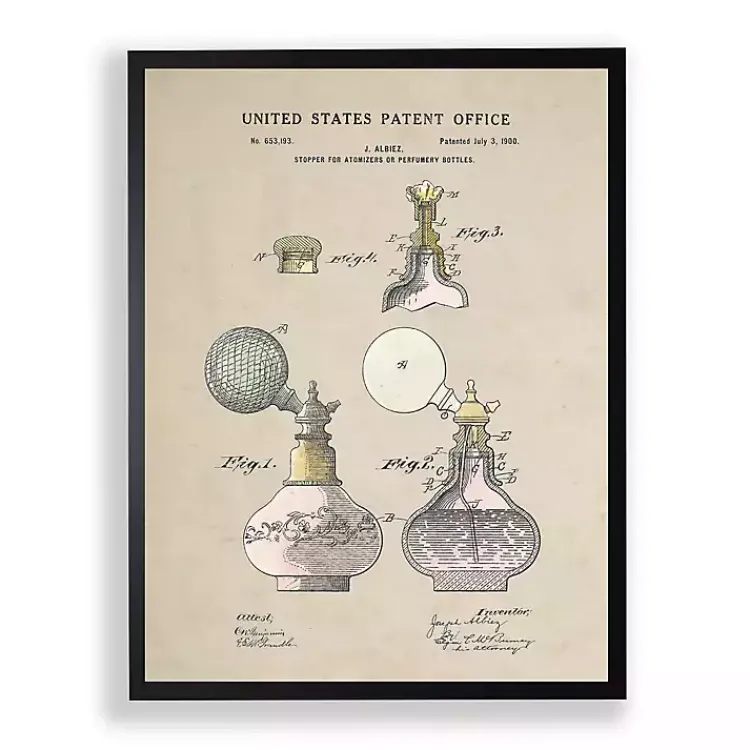 Framed Art-Kirklands Home Perfume Patent Framed Art Print