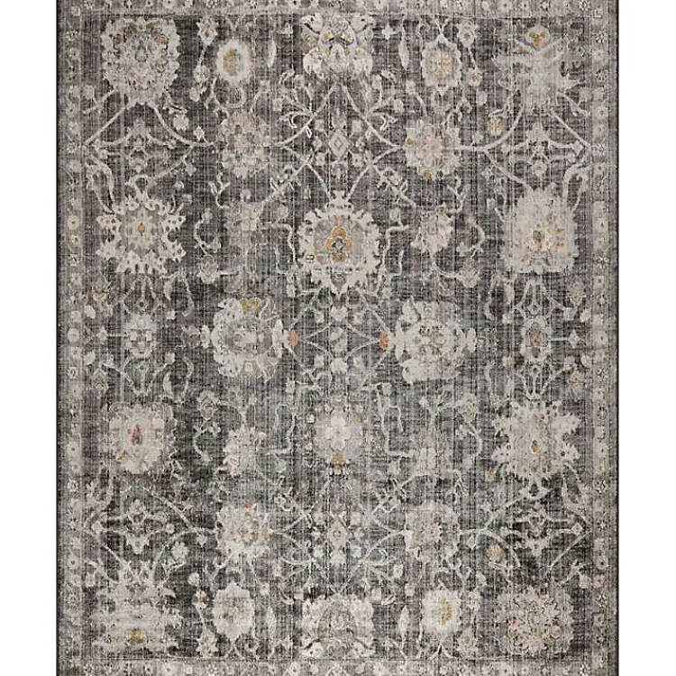 Area Rugs-Kirklands Home Vintage Charcoal Oushak Area Rug, 8x10 Gray