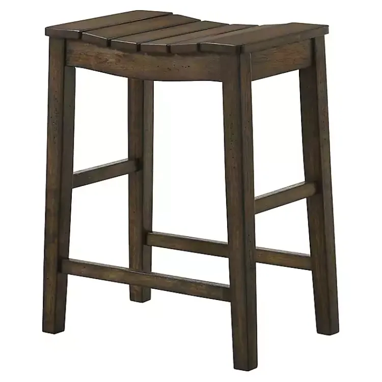 Bar Stools & Counter Height Stools-Kirklands Home Dark Oak Wood Whitcombe Counter Stools, Set of 2 Brown
