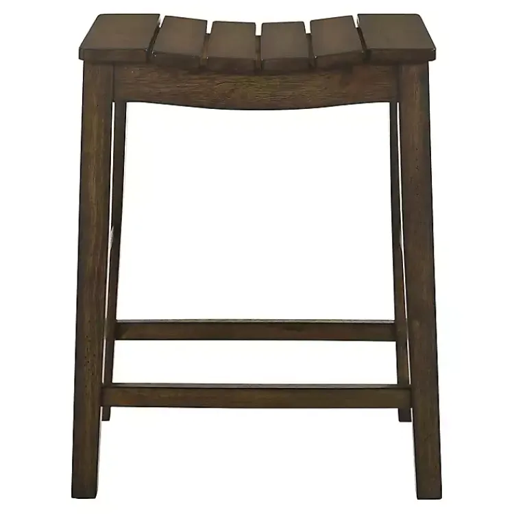 Bar Stools & Counter Height Stools-Kirklands Home Dark Oak Wood Whitcombe Counter Stools, Set of 2 Brown