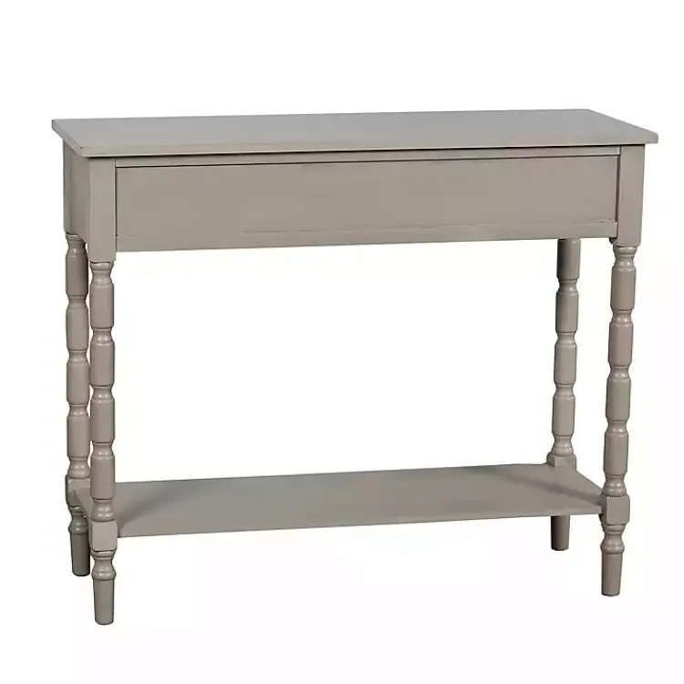 Console Tables-Kirklands Home Light Wood 2-Drawer Barrett Console Table Gray