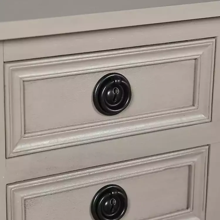 Console Tables-Kirklands Home Light Wood 4-Drawer Barrett Console Table Gray