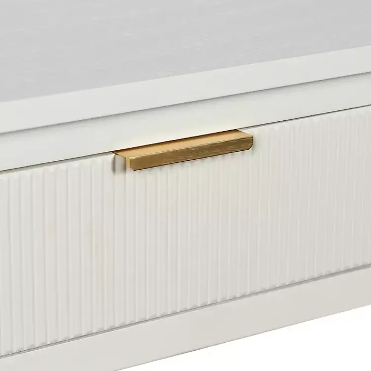 Console Tables-Kirklands Home Ribbed Wood 2-Drawer Colleen Console Table White