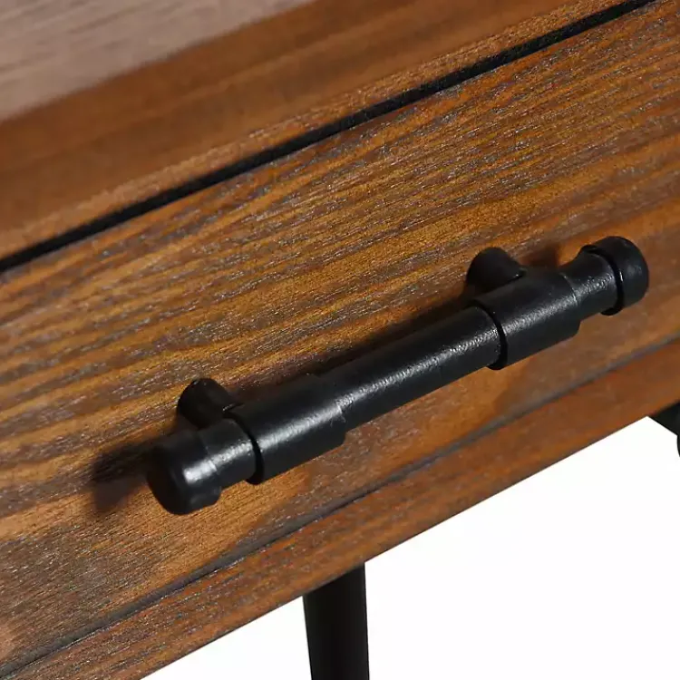 Accent & End Tables-Kirklands Home Brown Wood and Black Metal Ruth Accent Table