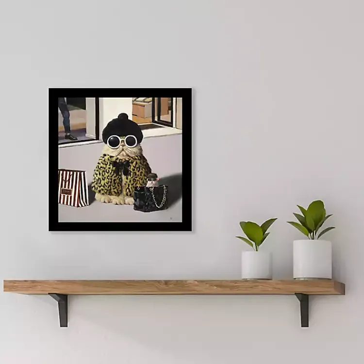 Framed Art-Kirklands Home Retail Therapy Cat Framed Art Print