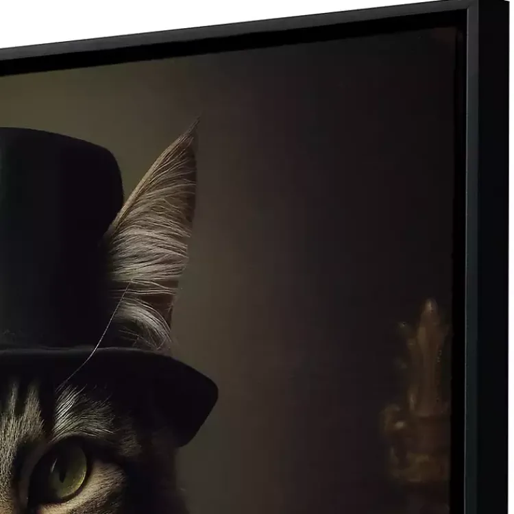 Canvas Art-Kirklands Home Charming Victorian Cat Framed Canvas Art Print