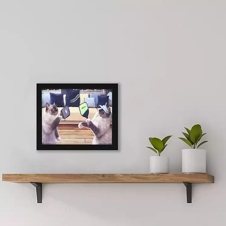 Framed Art-Kirklands Home Pickleball Cats Framed Art Print Multi