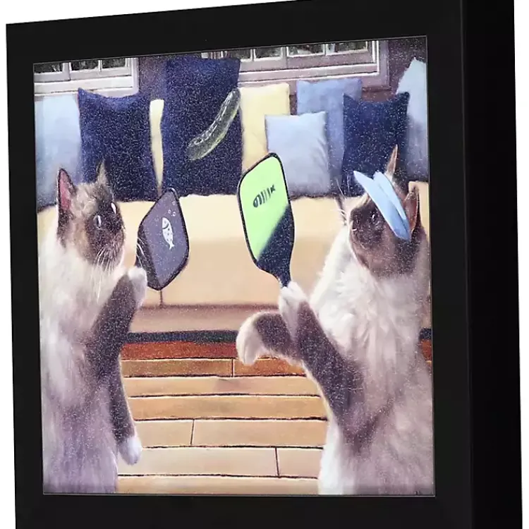 Framed Art-Kirklands Home Pickleball Cats Framed Art Print Multi