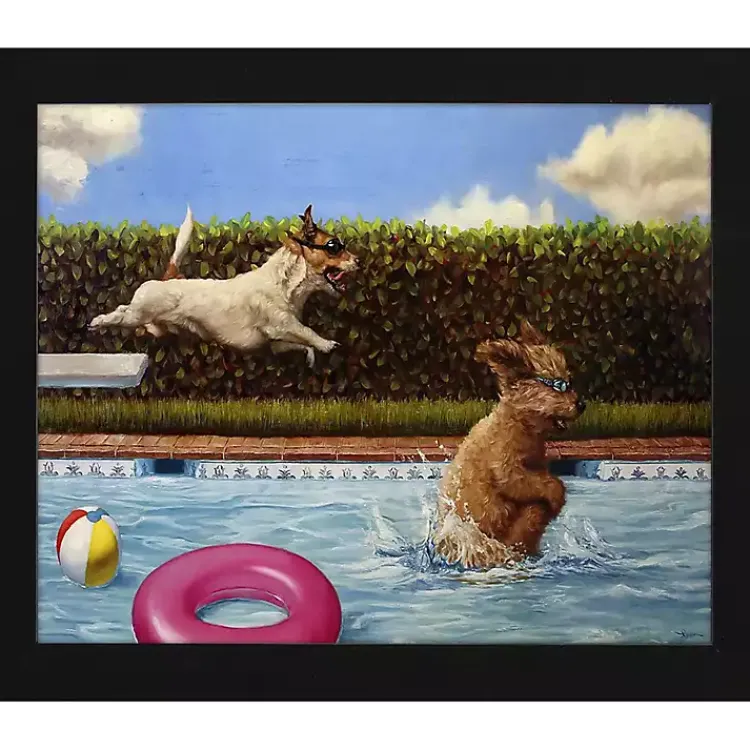 Framed Art-Kirklands Home Pool Party Framed Art Print Multi