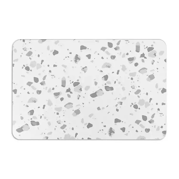 Bathroom Rugs-Kirklands Home Gray Terrazzo Stone Bath Mat