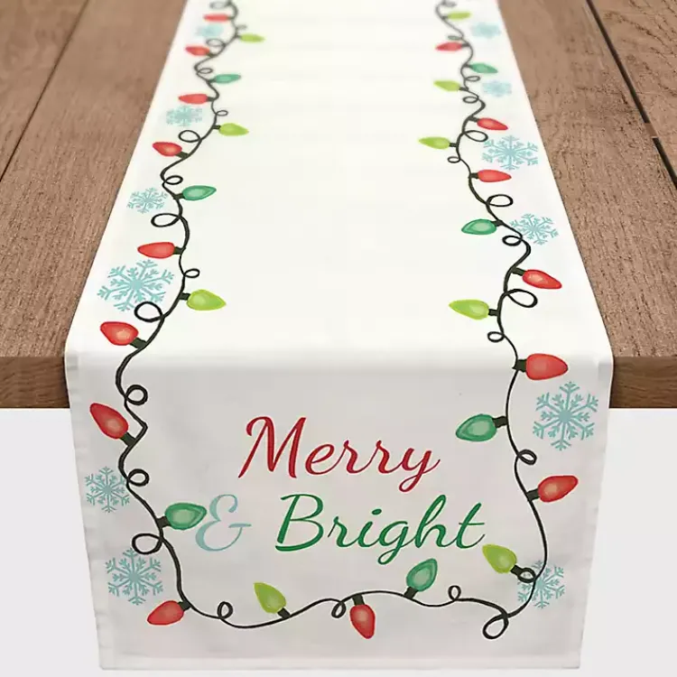 Table Linens-Kirklands Home Merry and Bright with Lights Table Runner, 72 in. Multi