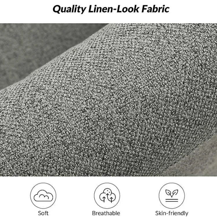 Accent Chairs-Kirklands Home Upholstered Vasser Slipcover Swivel Chair Gray