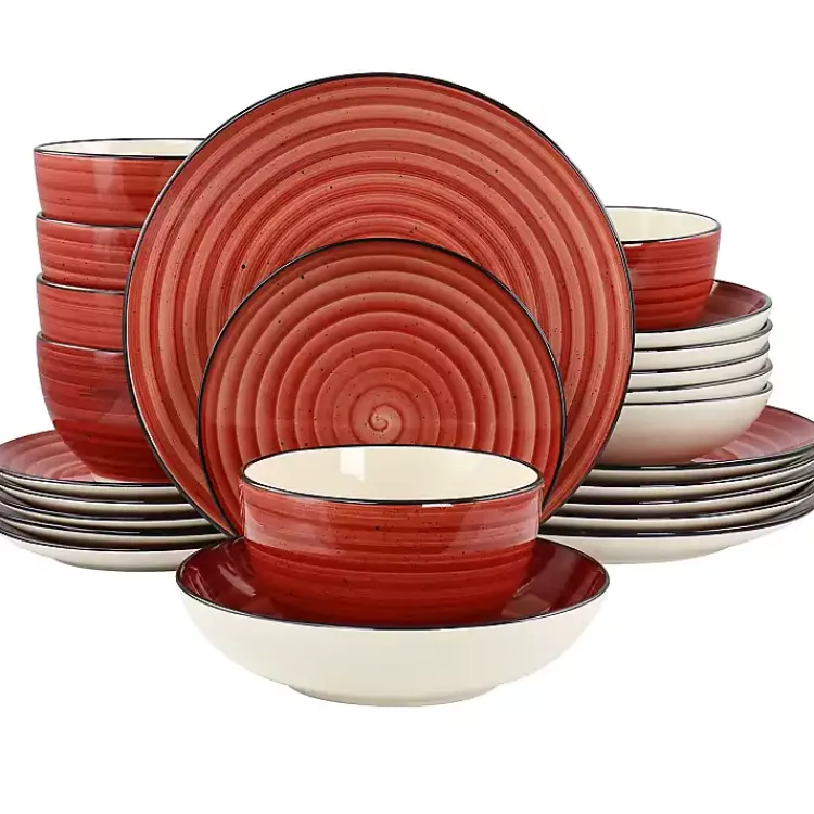 Dinnerware-Kirklands Home Gia Stoneware 24-pc. Dinnerware Set Red