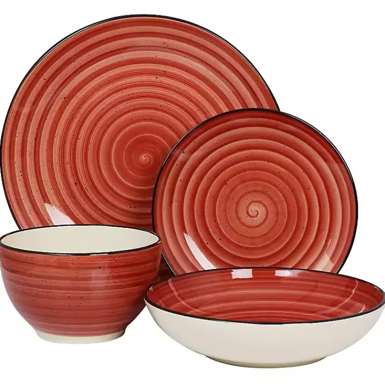 Dinnerware-Kirklands Home Gia Stoneware 24-pc. Dinnerware Set Red