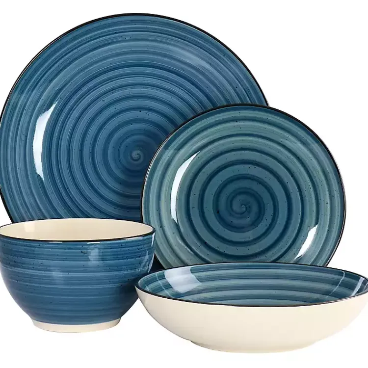 Dinnerware-Kirklands Home Gia Stoneware 24-pc. Dinnerware Set Blue