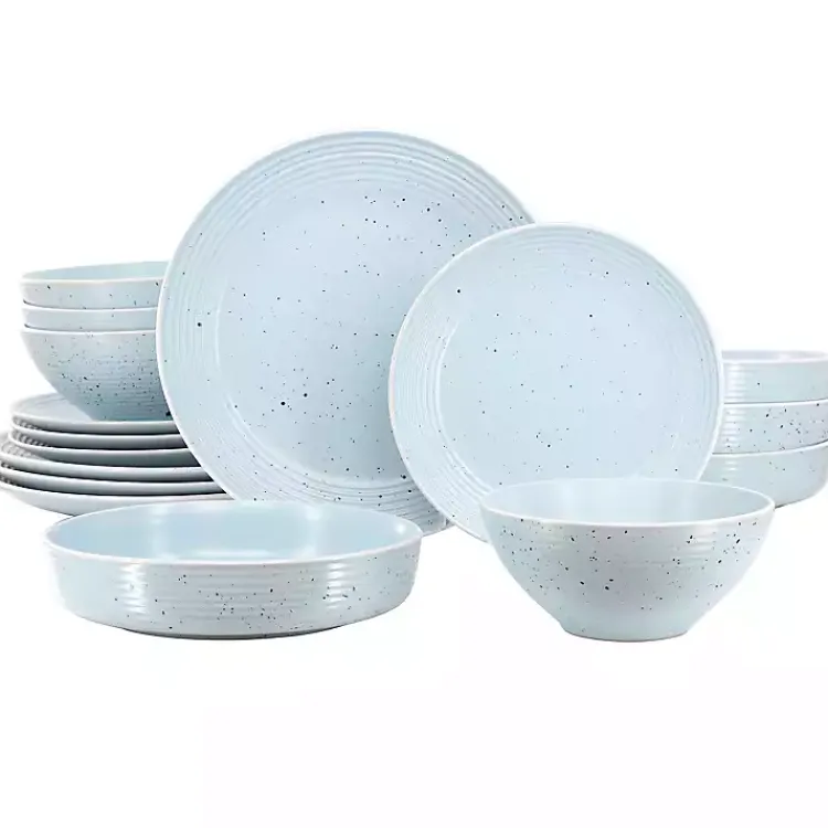 Dinnerware-Kirklands Home Light Emilia Stoneware 16-pc. Dinnerware Set Blue