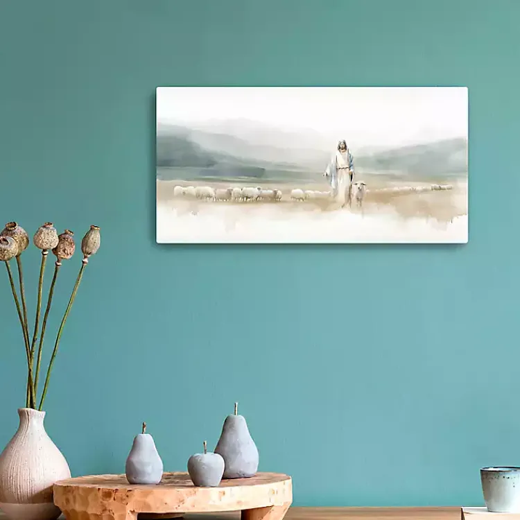 Canvas Art-Kirklands Home The Good Shepherd Canvas Art Print, 20x10 in.