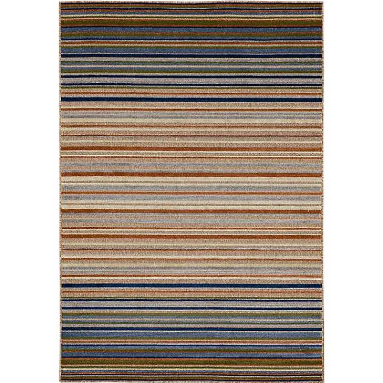Outdoor Rugs-Kirklands Home Linear Seaside Outdoor Area Rug, 6x9 Multi
