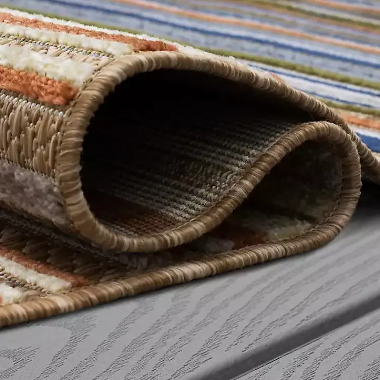 Outdoor Rugs-Kirklands Home Linear Seaside Outdoor Area Rug, 9x12 Multi